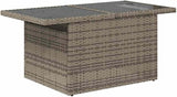Grey PE Rattan Outdoor Coffee Table with Tempered Glass - Photo 4