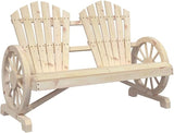2-Seater Patio Adirondack Chair Solid Wood Fir Outdoor Sectional Furniture for Garden Backyard Poolside Balcony Durable - Photo 2