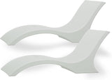 M MASSIMO MOTOR in-Pool Lounger Chairs, Patio Shelf Chaise Recliners, Deck, Beach Pool Side, White - 2 Chairs - Photo 2