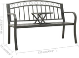 Garden Bench Outdoor Bench Patio Bench Cushions for Outdoor, Park, Yard, Entryway, Iron Metal Frame Furniture - Photo 2