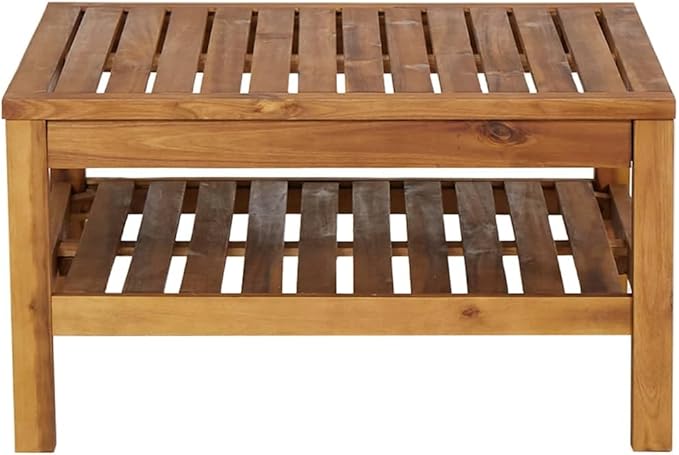 3 Piece Stacking Garden Lounge Set, Cream White Acacia Wood Outdoor Sectional Sofa with Oiled Finish - Photo 5