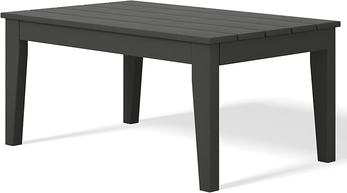 Costaelm Adirondack Outdoor Coffee Table, HDPE Drink Table Weather Resistant, Patio Porch Accent Balcony Table Outdoor End Table for Pool, Seaside, Backyard, Backyard, Gray