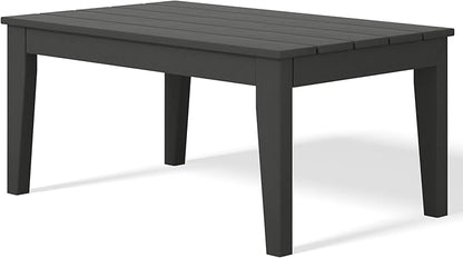 Costaelm Adirondack Outdoor Coffee Table, HDPE Drink Table Weather Resistant, Patio Porch Accent Balcony Table Outdoor End Table for Pool, Seaside, Backyard, Backyard, Gray