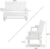HIPS Patio Glider with Cup Holders, Durable Poly Lumber Material, All-Weather Resistant - Photo 2
