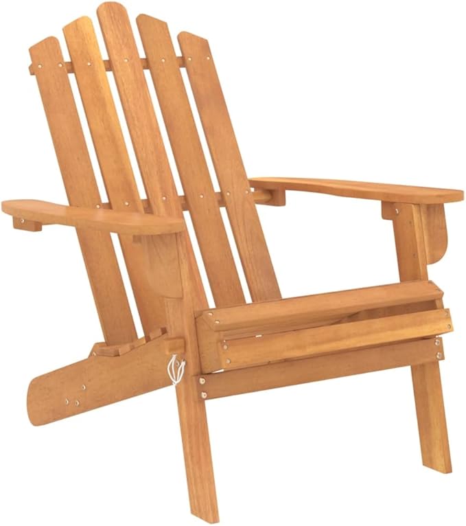 Solid Acacia Wood Adirondack Chair Outdoor Patio Furniture Foldable Lounge Chair for Garden Beach Poolside Relaxation - Photo 3