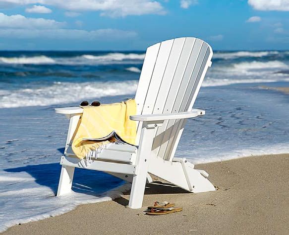 Leisure Lawns Poly Plastic Fanback Adirondack Chair, Outdoor Patio Chair - Amish Made in USA (Cedar)