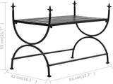 Vintage Black Metal Garden Bench with Decorative Inlays - Photo 2