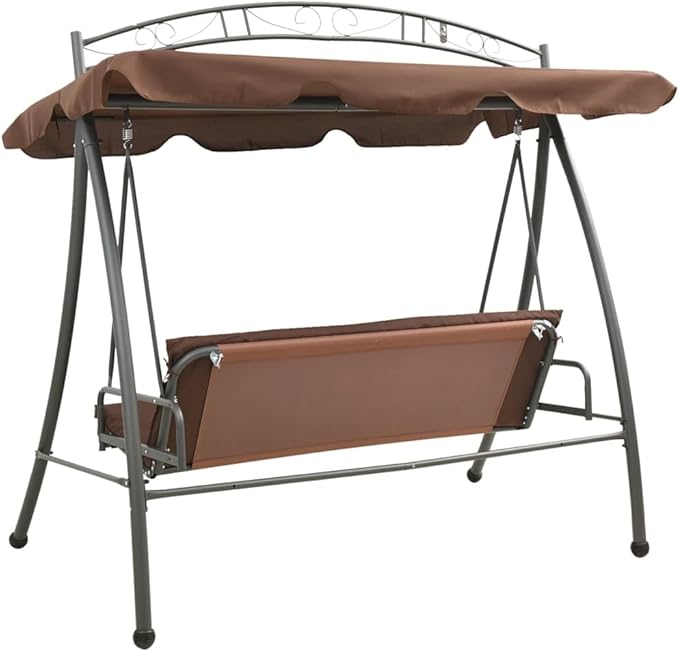 Outdoor Swing Bench with Canopy, 2-Person Convertible Patio Swing Bed - Photo 4