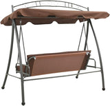 Outdoor Swing Bench with Canopy, 2-Person Convertible Patio Swing Bed - Photo 4