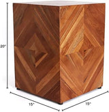 Teak Garden Stool - Farmhouse End Table - Barn Door Wooden Stool - Rustic Farmhouse Side Table/Patio Side Table - Photo 2