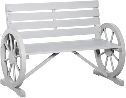 Porch Patio Bench, Outdoor Bench Chair, 41.5" L Porch Patio Bench, Outdoor Garden Bench Patio Park Bench Patio Seating Sturdy Patio Bench Porch Bench Furniture Chair Seat for Outside, Fir Wood -Gray
