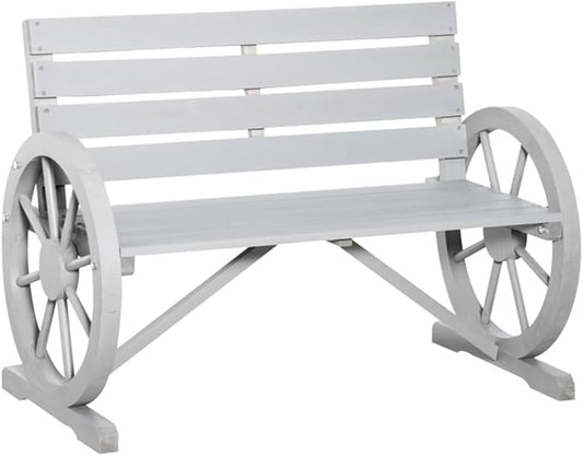 Porch Patio Bench, Outdoor Bench Chair, 41.5" L Porch Patio Bench, Outdoor Garden Bench Patio Park Bench Patio Seating Sturdy Patio Bench Porch Bench Furniture Chair Seat for Outside, Fir Wood -Gray