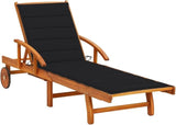 Sun Lounger for Patio, Adjustable Outdoor Chaise Lounge with Cushion - Photo 1