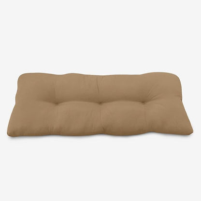 BrylaneHome Tufted Bench Cushion - 45.5" L x 19" W x 3" H- Patio & Outdoor - Water, Stain & Fade Resistant - Khaki
