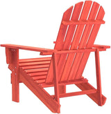 Red Adirondack Outdoor Chair Solid Fir Wood 34"x27"x35" Ergonomic Patio Seating for Garden Balcony Deck & Poolside - Photo 5