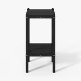 WestinTrends Malibu 36" Outdoor Adirondack HDPE 2-Tier Patio Side Table, Black - Photo 1