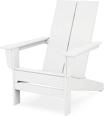POLYWOOD Contemporary Modern Adirondack Chair in White