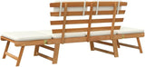 Patio Bench with Cushions, Park Wooden Bench, Garden Bench, Balcony Bench, Outdoor Furniture, Picnic Bench - Photo 6