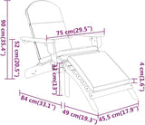 vidaXL Adirondack Garden Chair with Footrest Solid Acacia Wood - Photo 3