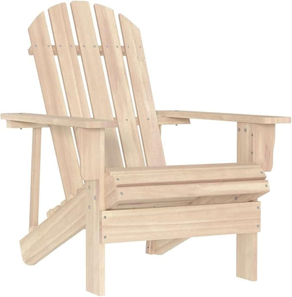 Natural Fir Wood Ergonomic Adirondack Chair for Outdoor Relaxation - Photo 1