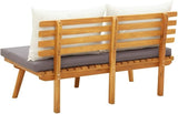 vidaXL Patio Bench 45.3" with Cushions - Solid Acacia Wood - Light Wood & Dark Grey Cushions - Easy Assemble - Outdoor - Photo 8