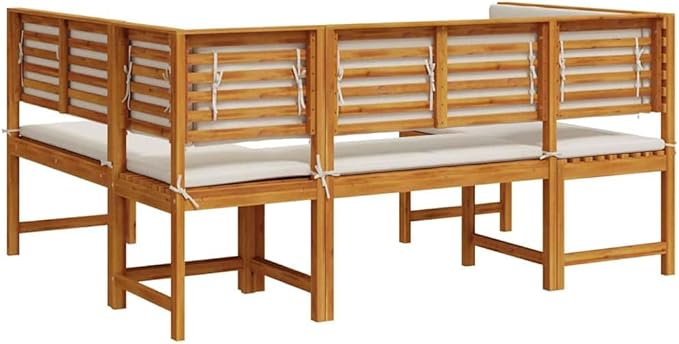 3-Piece Solid Acacia Wood Garden Bench Set in Brown, Outdoor Patio Furniture with Rustic Charm, Durable Weather-Resistant Seating for Terrace and Backyard