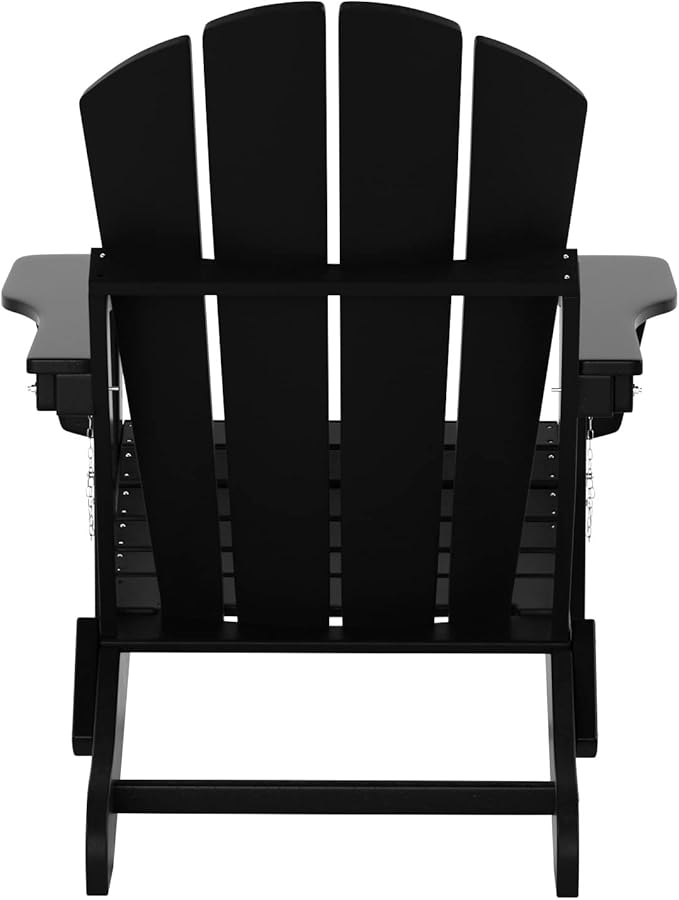 WO Home Furniture Adirondack Chairs Table Set of 3 PCS Outdoor Folding Chairs Coffee Table Weather/UV Resistant for Lawn - Photo 5