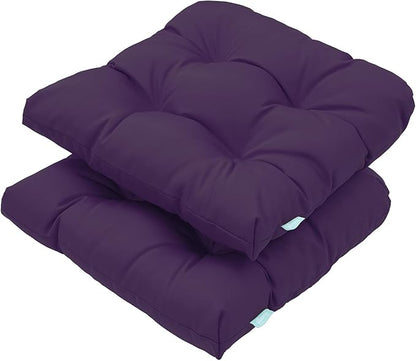 QILLOWAY Outdoor Patio Wicker Seat Cushions Group Loveseat/Two U-Shape/Two Lumbar Pillows for Patio Furniture,Wicker Loveseat,Bench,Porch,Settee of 5 (Purple)