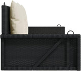 Black PE Rattan Swing Bench with Removable Cushions for Patio - Photo 6