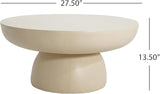 Christopher Knight Home Patsy Modern Lightweight Concrete Coffee Table, Indoor and Outdoor Round Top Accent Table - Photo 2