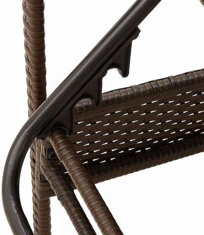 Modern Sun Lounger 1-Person Brown Poly Rattan Adjustable Reclining Outdoor Chaise Lounge with Weather-Resistant Cushion, Steel Frame Support, Easy Assembly for Patio Garden