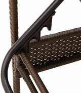 Modern Sun Lounger Chair for Patio, 1-Person Outdoor Chaise Lounge with Cushion, Brown Poly Rattan Wicker & Steel Frame - Photo 8
