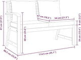 Solid Acacia Wood Garden Bench with Cream Polyester Cushions, Spacious Outdoor Seating for Patio and Balcony - Photo 3