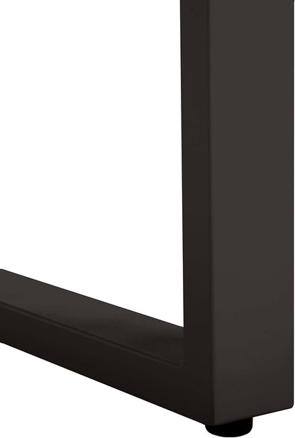 SAFAVIEH Outdoor Collection Monti Natural/Black Iron Legs Solid Wood Slatted Bench