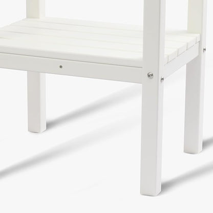 WestinTrends Malibu 36" Outdoor Adirondack HDPE 2-Tier Patio Side Table, White