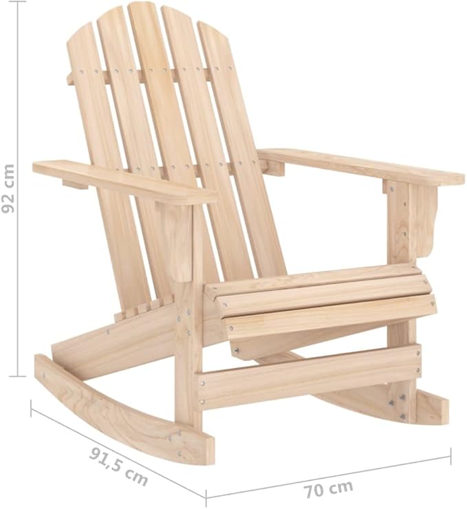 vidaXL Adirondack Rocking Chair for Patio & Garden - Solid Fir Wood Construction - Ergonomic Design - Classic Brown - Photo 8