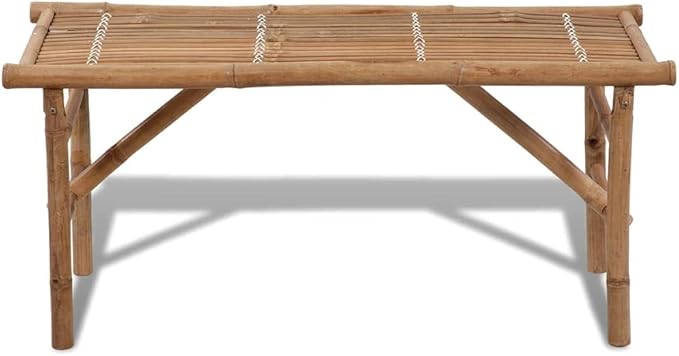 Folding Patio Bench,Outdoor Bench,Garden Bench,Balcony Bench,Outdoor Furniture,Picnic Table Bench, for The Front Porch, Patio, Deck, Balcony or Backyard,46.5" Bamboo