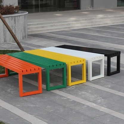 Durable Backless Garden Bench - Weatherproof Metal Outdoor Seating for Patio, Balcony, Park & Lawn - Stylish & Comfortable for Any Outdoor Space