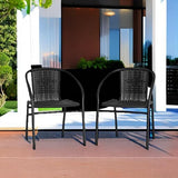 EMMA + OLIVER Set of 2 Modern Rattan Indoor/Outdoor Stack Chairs - Photo 5