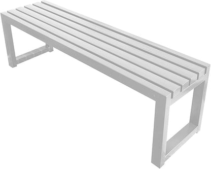 2 Seater Garden Bench,Metal Outdoor Bench,Heavy Duty Front Porch Benches,Patio Furniture Seating,for Lawn Yard Balcony Park,880lb Capacity(White,59 Inch)