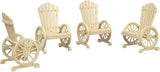 Natural Wood Solid Fir Wood Garden Adirondack Chair Set of 4 - Photo 2