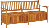 Storage Bench 66.9" Solid Wood Acacia Outdoor Bench Garden Bench Deck Bench Porch Bench for patios, Gardens, Decks - Photo 3