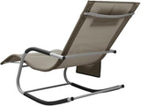 Foldable Taupe Textilene Chaise Lounge for Pool Patio Garden 24.4x58.7x34.6 in Steel Frame Portable Sun Lounger with - Photo 4