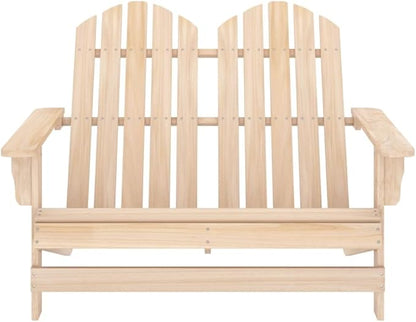 Lawn Chairs Porch Furniture Patio Furniture Set 2-Seater Patio Adirondack Chair Solid Wood Firfor Outdoor Kitchen Lawn Garden