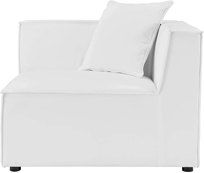 Modway EEI-4385-WHI Saybrook Patio Upholstered 6-Piece Sectional Sofa in White - Photo 6