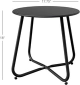 Grand patio Outdoor Side Table, 18-inch Small Round Side Table with Adjustable Feet - Photo 3