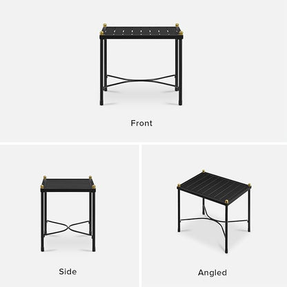 mopio Odelia Outdoor Coffee Table, Small Metal Patio Side, End Table, Conversation Piece, for Outside Lounging at Lawn, Front Porch, Balcony, Apartments, Yard, Bistro