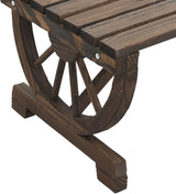 Garden Bench Set of 2 Burnt Solid fir Wood Standard Durable Outdoor Chair Patio Chair for Porch Patio - Photo 7