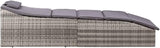 Outdoor Chaise Lounge Folding Grey Rattan Recliner 24.4 x 75.6 x 37.4 in Weather-Resistant Sun Lounger with Dark Grey - Photo 5