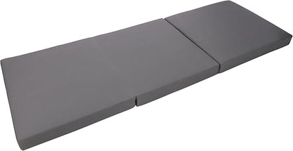 Merax Outdoor Chaise Lounge Cushion with Foldable 3-Section Design, Dark Gray Patio Reclining Chair Cushions for Lawn, Pool and Beach, 27” W x 76.75” D x 4.00” H